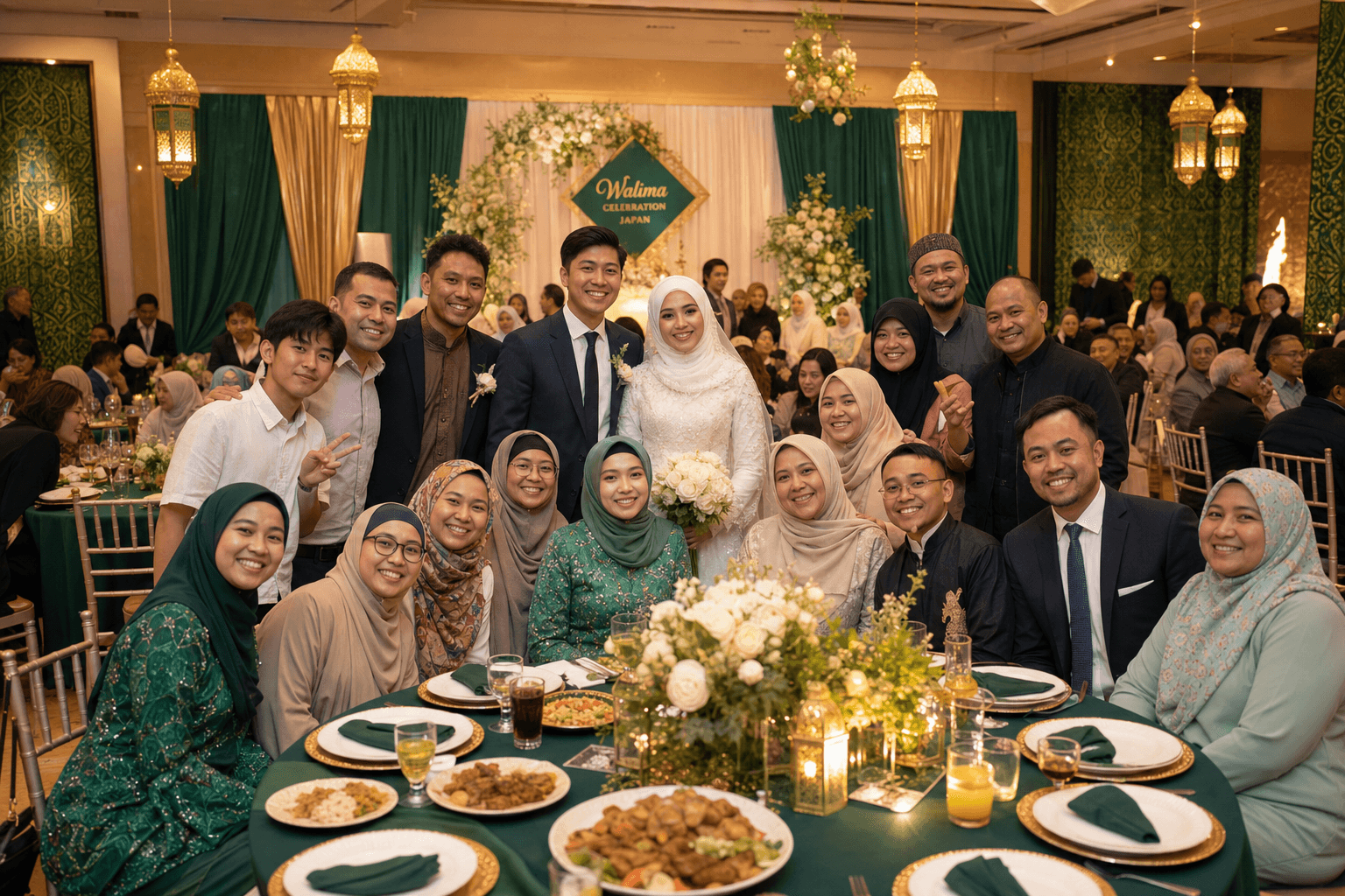 A Muslim couple celebrating in Japan